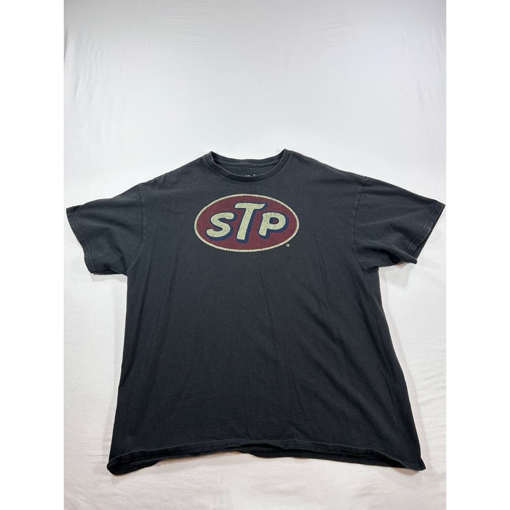 Hybrid Apparel STP Racing Logo Graphic T-Shirt Mens XL Black Short Sleeve Cotton